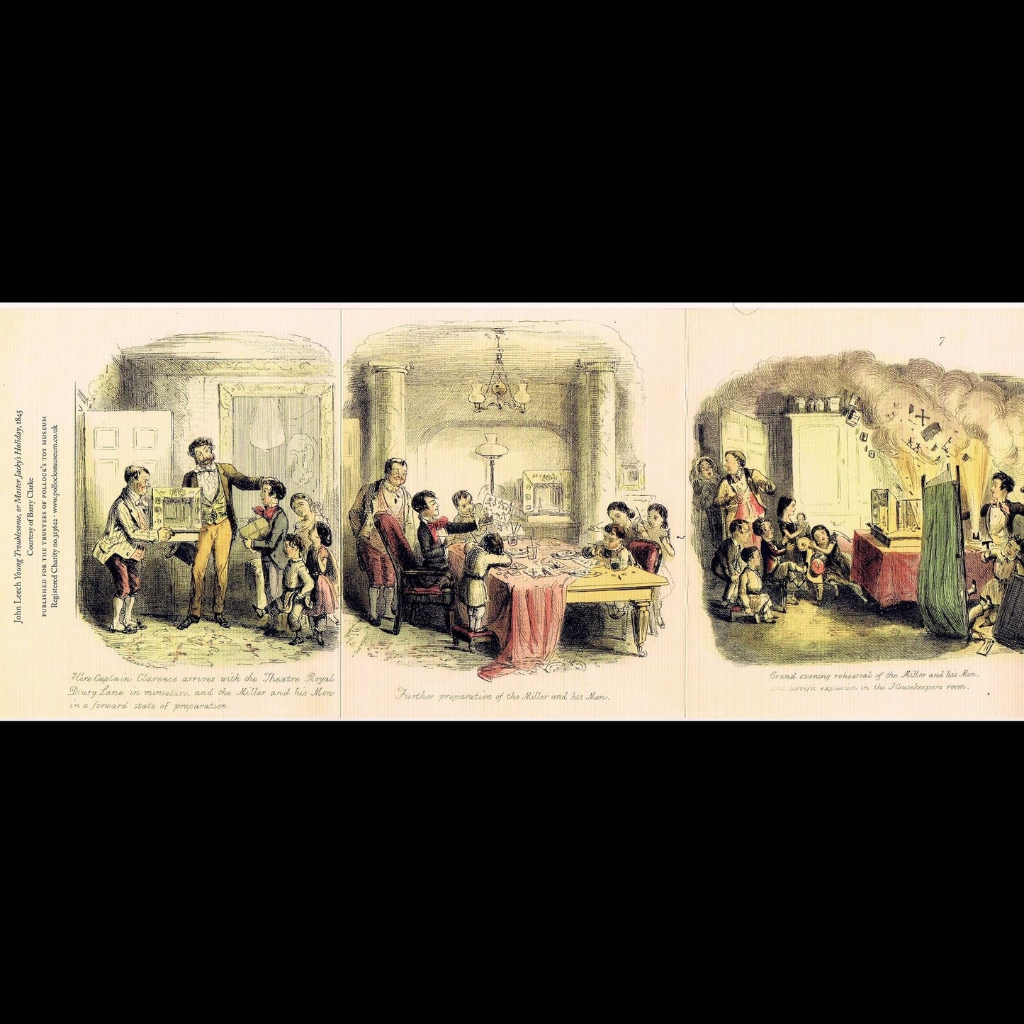 Toy Theatre Mischief from 1846 by John Leech, Greetings Card