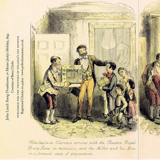 Toy Theatre Mischief from 1846 by John Leech, Greetings Card