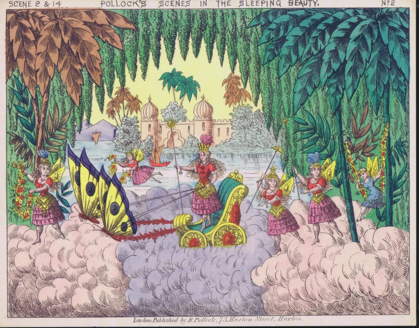 Victorian Sleeping Beauty Fairy Carriage, Greetings Card